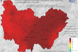 Ozone 2023 - Nombre de jours de dépassements (OMS)