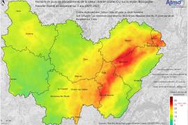 Ozone 2023 - Nombre de jours de dépassements sur 3 ans (UE)